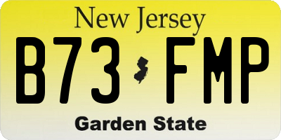 NJ license plate B73FMP