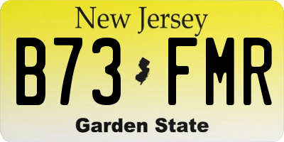 NJ license plate B73FMR