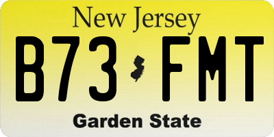 NJ license plate B73FMT