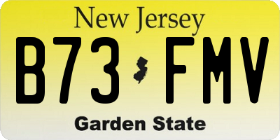 NJ license plate B73FMV