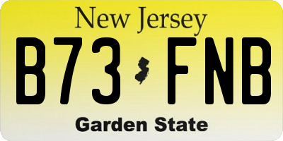 NJ license plate B73FNB