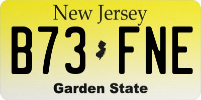 NJ license plate B73FNE
