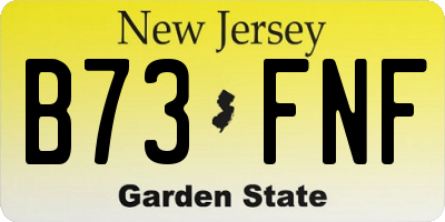 NJ license plate B73FNF