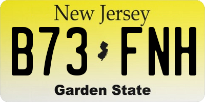 NJ license plate B73FNH
