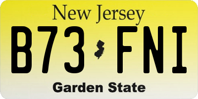 NJ license plate B73FNI