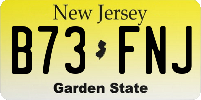 NJ license plate B73FNJ