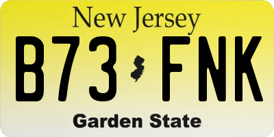 NJ license plate B73FNK