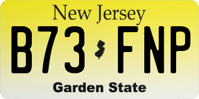 NJ license plate B73FNP