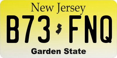 NJ license plate B73FNQ