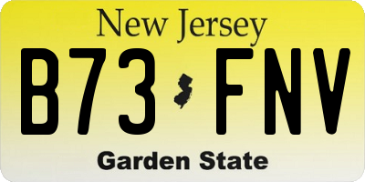 NJ license plate B73FNV