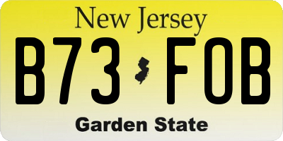 NJ license plate B73FOB