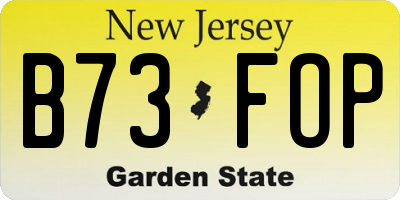 NJ license plate B73FOP