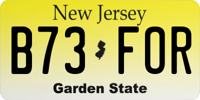NJ license plate B73FOR