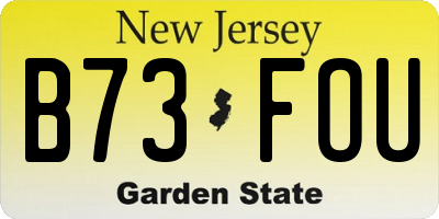 NJ license plate B73FOU