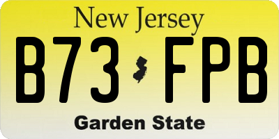 NJ license plate B73FPB