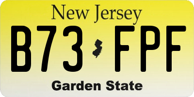 NJ license plate B73FPF