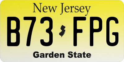 NJ license plate B73FPG