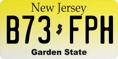 NJ license plate B73FPH