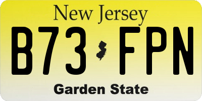 NJ license plate B73FPN