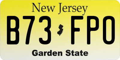 NJ license plate B73FPO