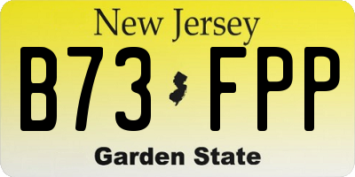 NJ license plate B73FPP