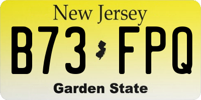 NJ license plate B73FPQ