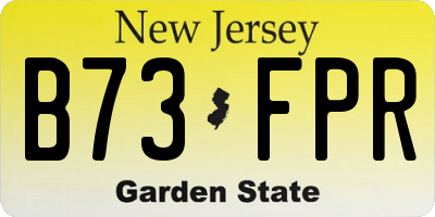 NJ license plate B73FPR