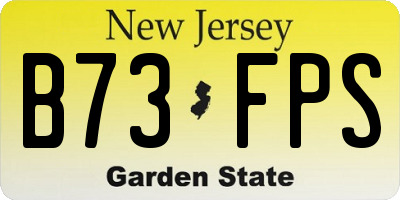 NJ license plate B73FPS