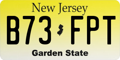 NJ license plate B73FPT