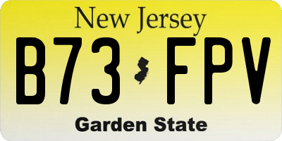 NJ license plate B73FPV