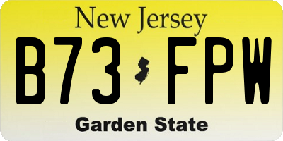 NJ license plate B73FPW