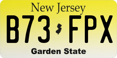 NJ license plate B73FPX