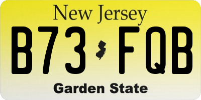 NJ license plate B73FQB