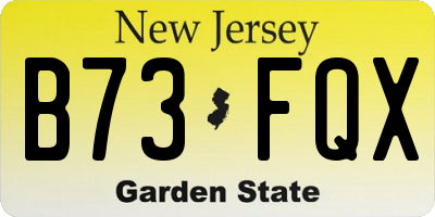 NJ license plate B73FQX