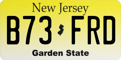 NJ license plate B73FRD