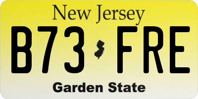 NJ license plate B73FRE