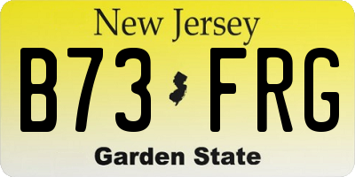 NJ license plate B73FRG