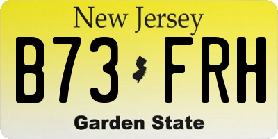 NJ license plate B73FRH