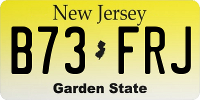 NJ license plate B73FRJ