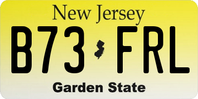 NJ license plate B73FRL