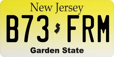 NJ license plate B73FRM