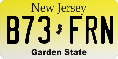 NJ license plate B73FRN