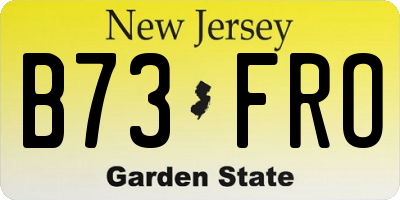NJ license plate B73FRO