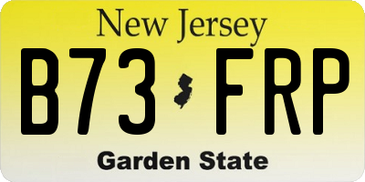 NJ license plate B73FRP