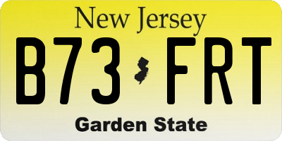 NJ license plate B73FRT