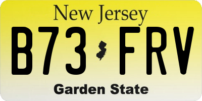 NJ license plate B73FRV