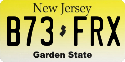 NJ license plate B73FRX