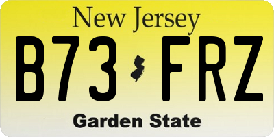 NJ license plate B73FRZ