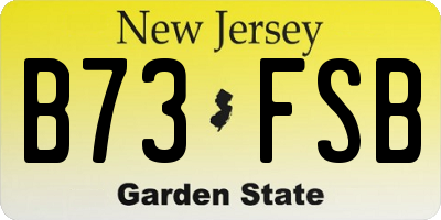 NJ license plate B73FSB