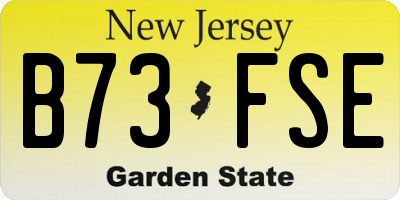 NJ license plate B73FSE